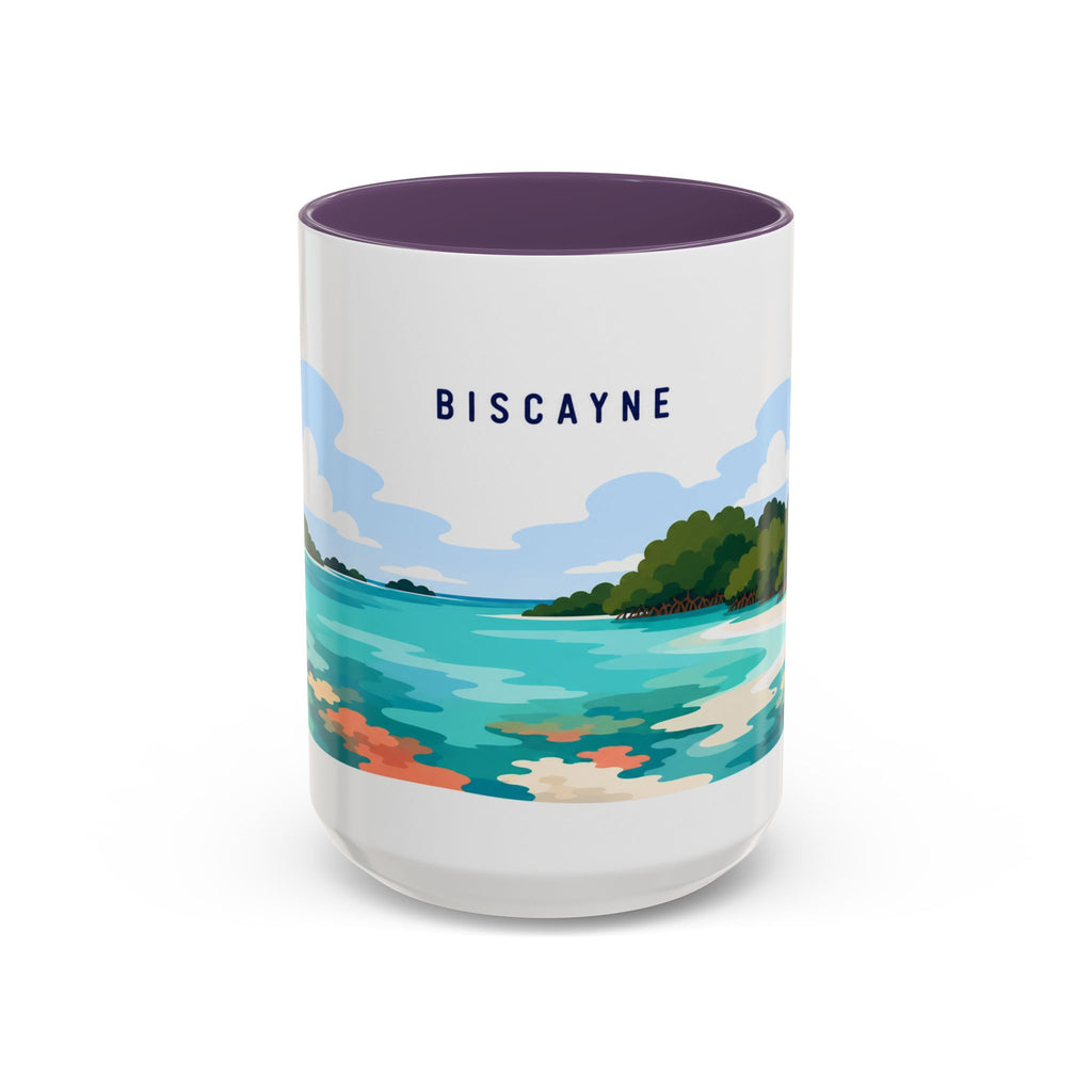 Biscayne National Park Coffee Mug | Solid Color Block Park Souvenir | 11oz 15oz Accent Mug