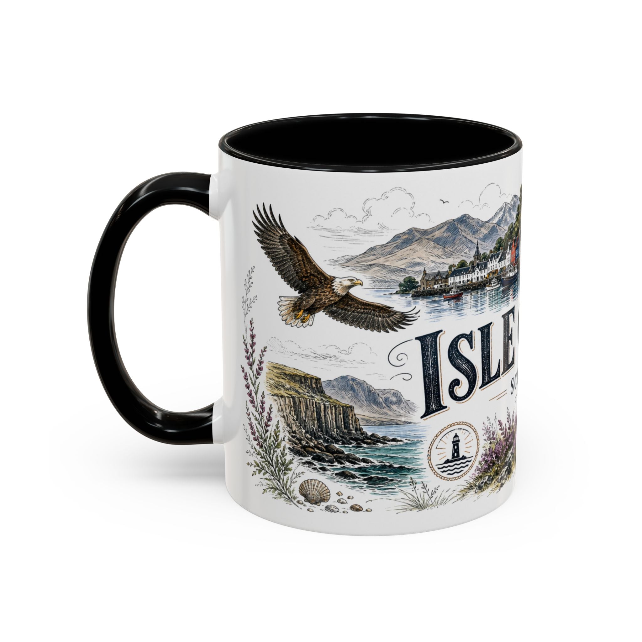Isle of Mull Mug, Scotland Travel Souvenir, Bucket List Gift, Accent Ceramic Coffee Mug 11oz 15oz