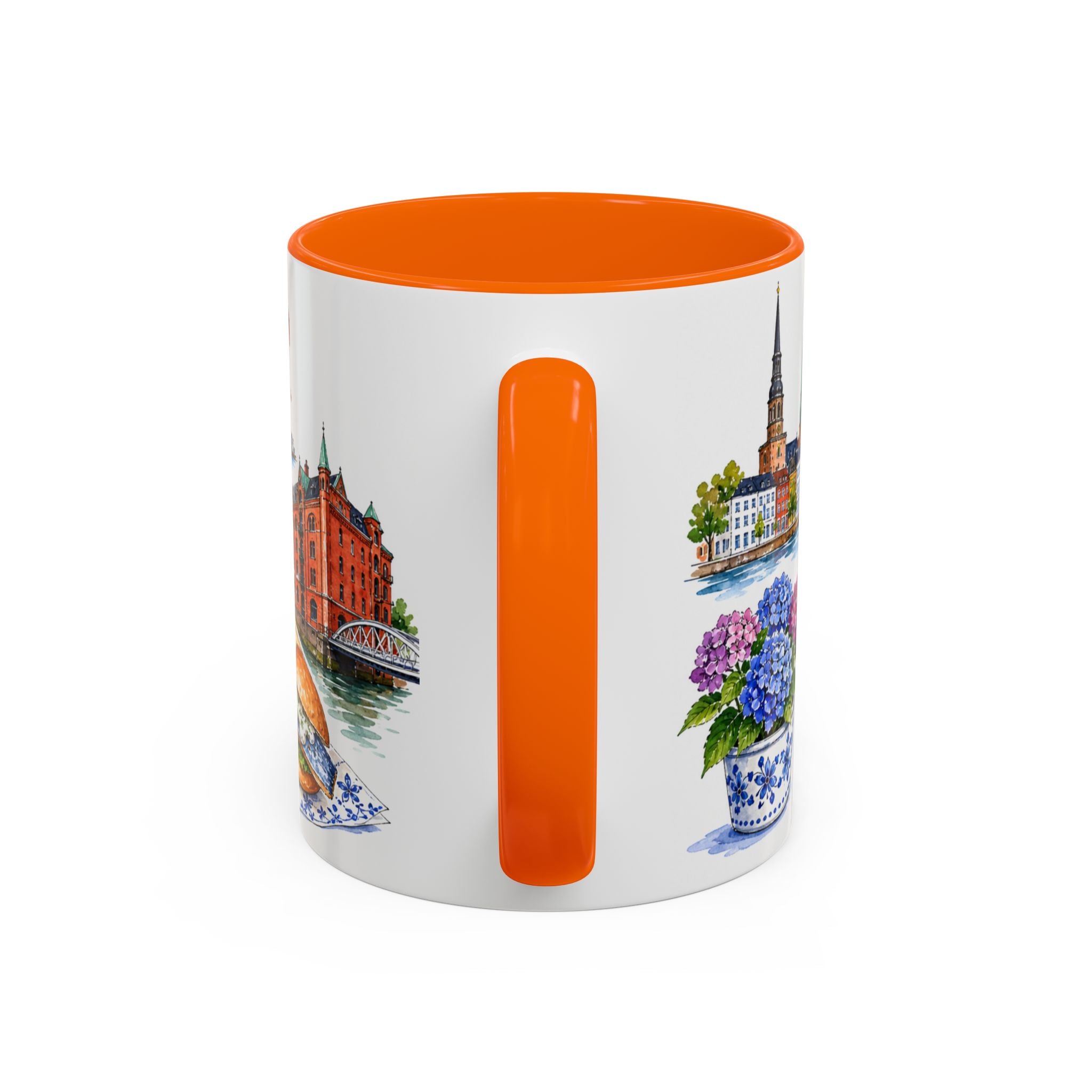 Hamburg Illustrated Travel Mug | City Souvenir Accent Coffee Mug | 11oz 15oz Ceramic Cup