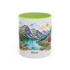 Glacier National Park Mug | US Travel Souvenir Accent Coffee Mug | 11oz 15oz Ceramic Cup