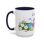 Cancer Zodiac Coffee Mug | Crab and Coastal Design | Astrology Birthday Gift | 11 oz 15 oz Ceramic Accent Mug