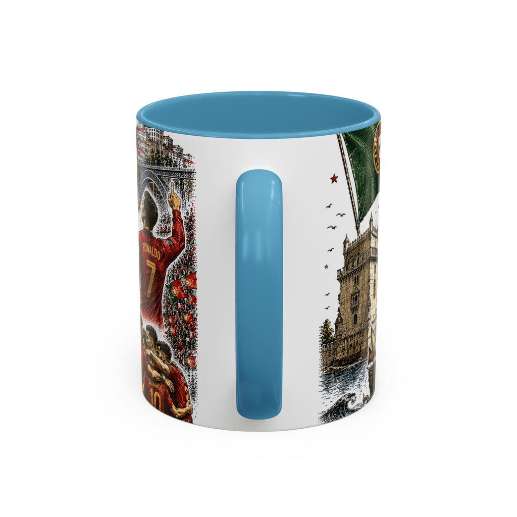 Portugal Soccer Coffee Mug | World Cup Fan Gift | Accent Color Ceramic 11oz 15oz Match Day Cup