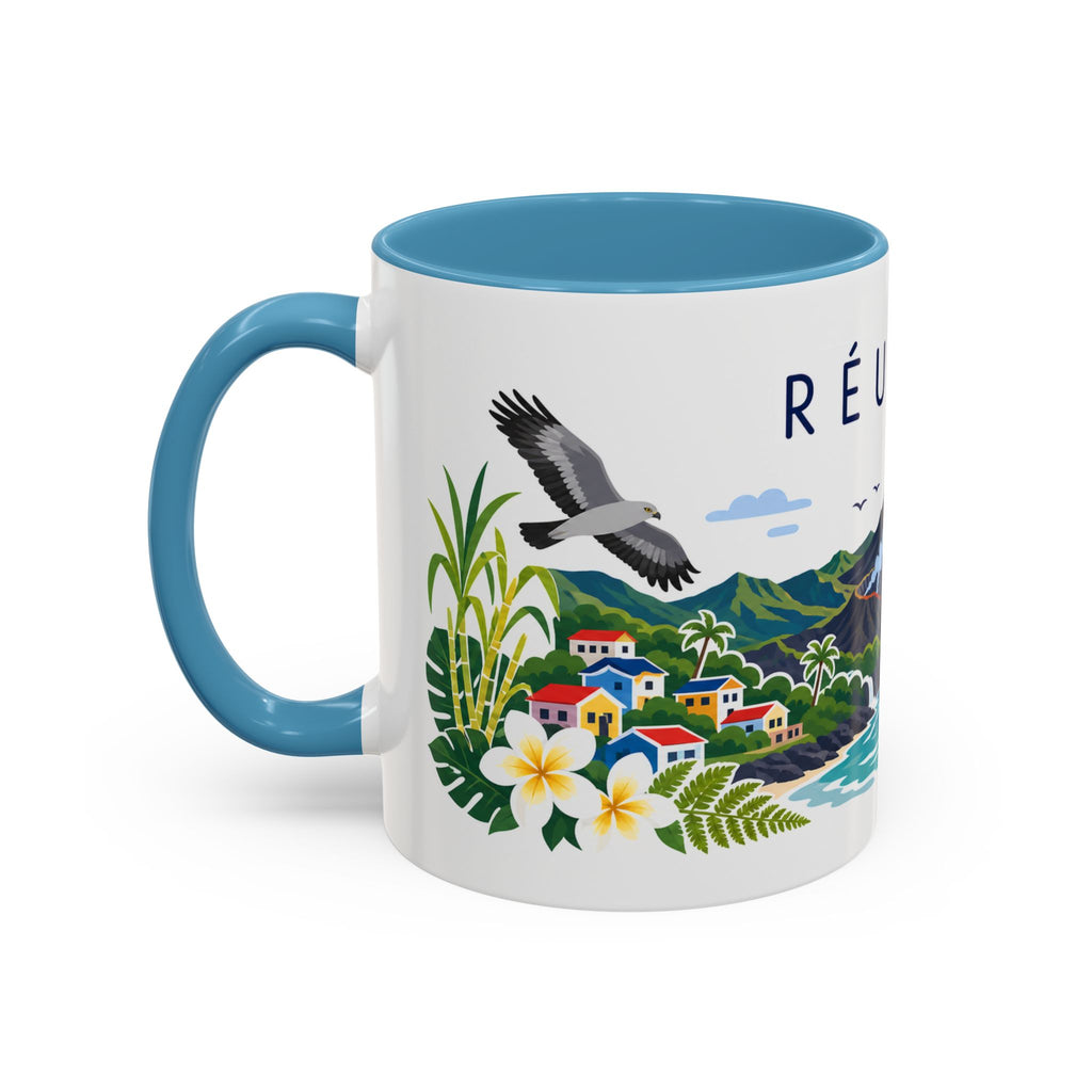 Réunion Coffee Mug | Travel Souvenir Accent Mug | Country Gift Ceramic Cup 11oz 15oz