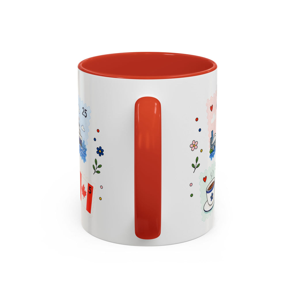 Toronto Coffee Mug | Postage Stamp Collage Mug | Travel Souvenir Accent Cup 11oz 15oz