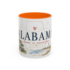 Alabama State Map Mug | Coastal Scenery, Botanical Accents, Homesick Gift