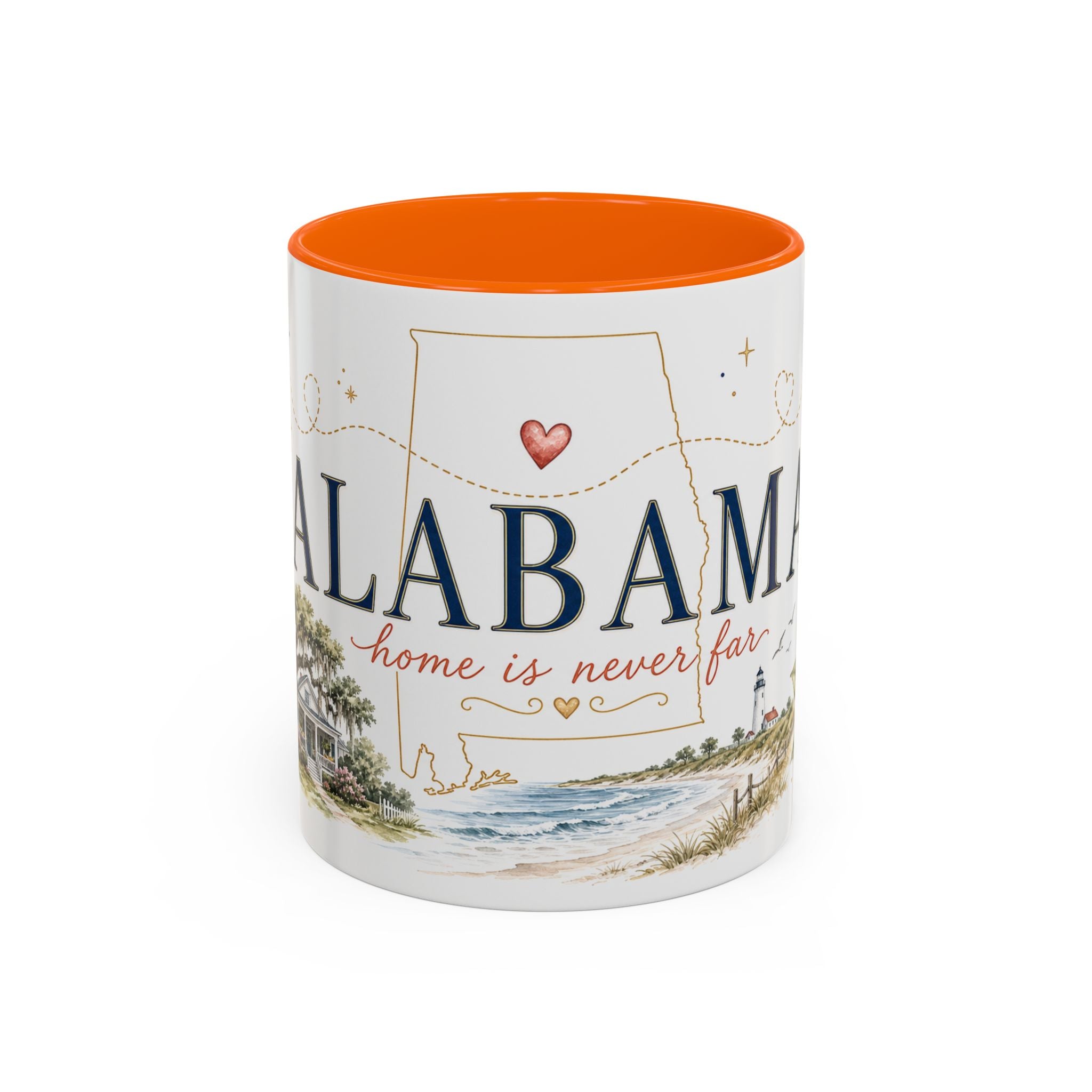 Alabama State Map Mug | Coastal Scenery, Botanical Accents, Homesick Gift