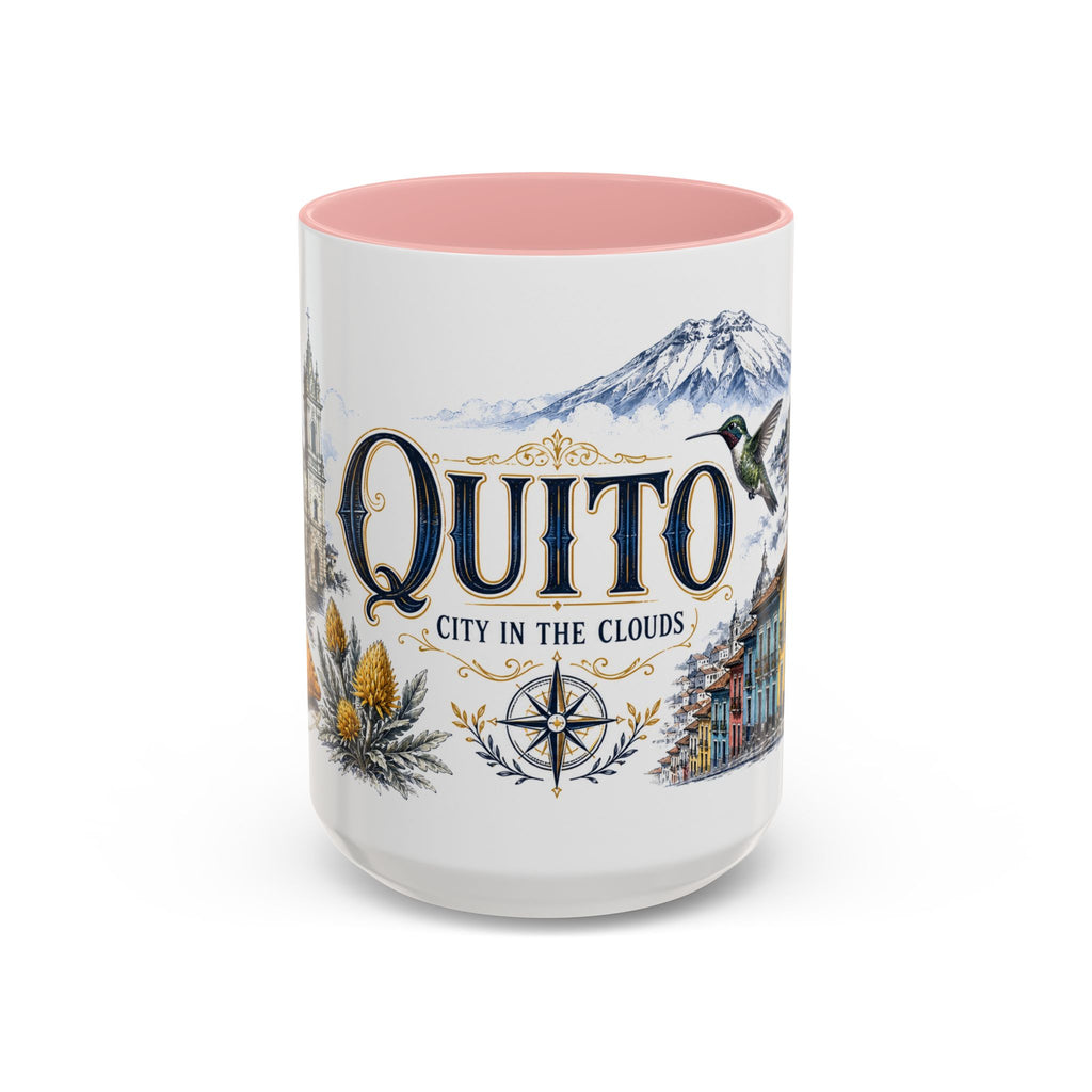 Quito Coffee Mug | Ecuador Travel Souvenir | Vintage Illustrated City Gift | 11 oz 15 oz Accent Mug