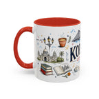 Kolkata Coffee Mug | India Souvenir Travel Gift | Accent Color Ceramic 11oz 15oz