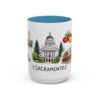 Sacramento Illustrated Travel Mug | City Souvenir Accent Coffee Mug | 11oz 15oz Ceramic Cup