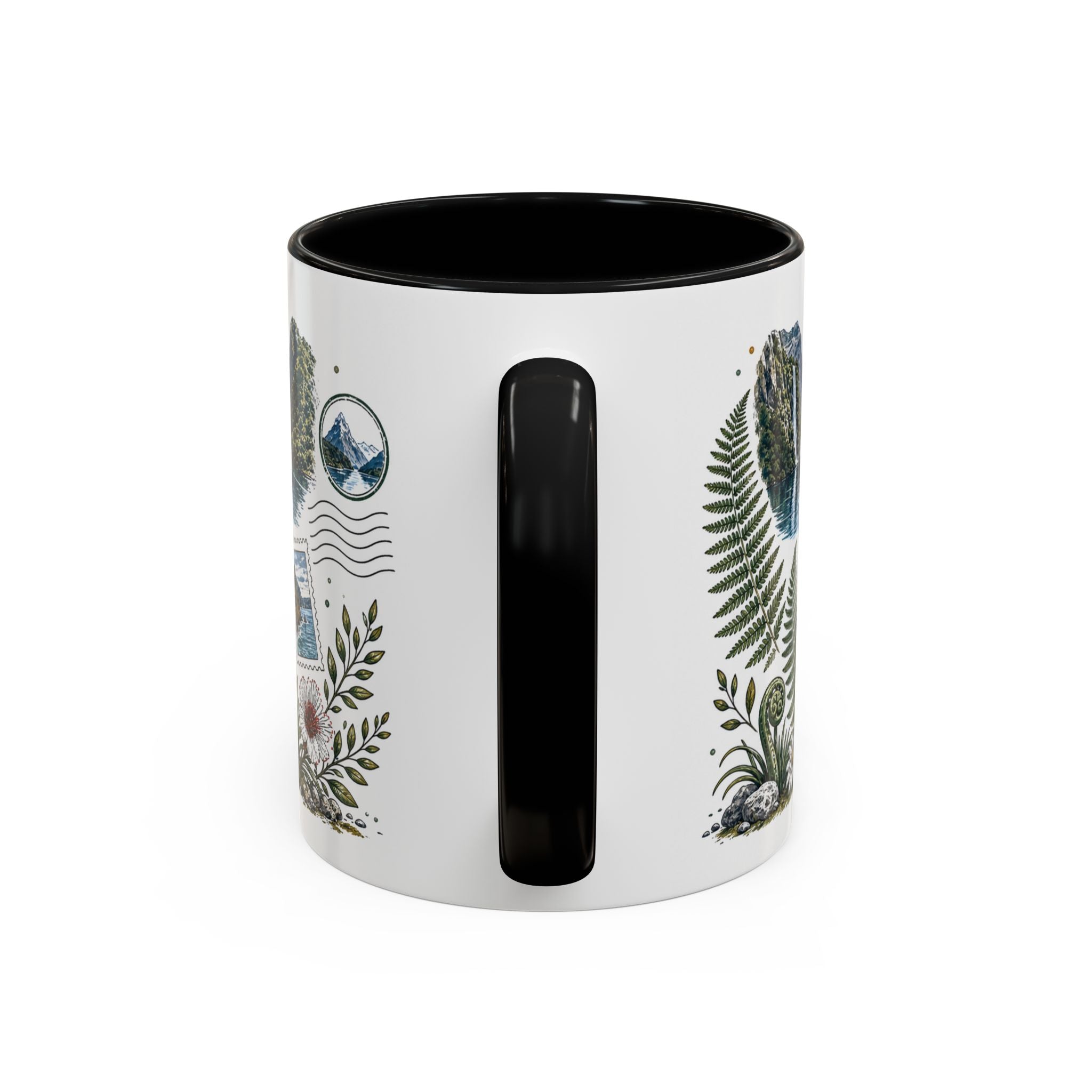 New Zealand South Island Coffee Mug | Travel Destination Souvenir Gift | Accent Color Ceramic 11oz 15oz