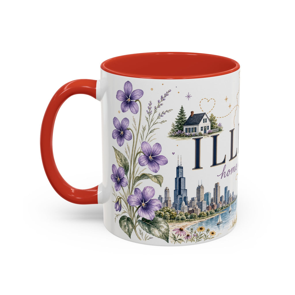 Illinois State Map Mug | Botanical Travel Sketch, Moving Away Gift (11oz 15oz)