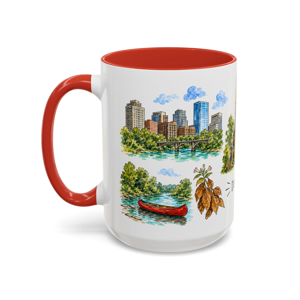 Durham Illustrated Travel Mug | City Souvenir Accent Coffee Mug | 11oz 15oz Ceramic Cup
