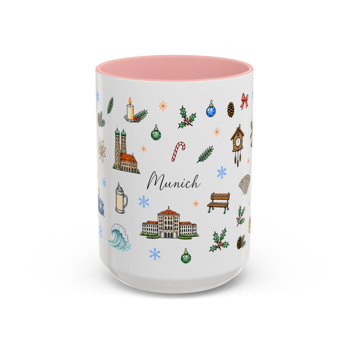 Munich Christmas Mug | Watercolor City Souvenir, Travel Gift (11oz/15oz)