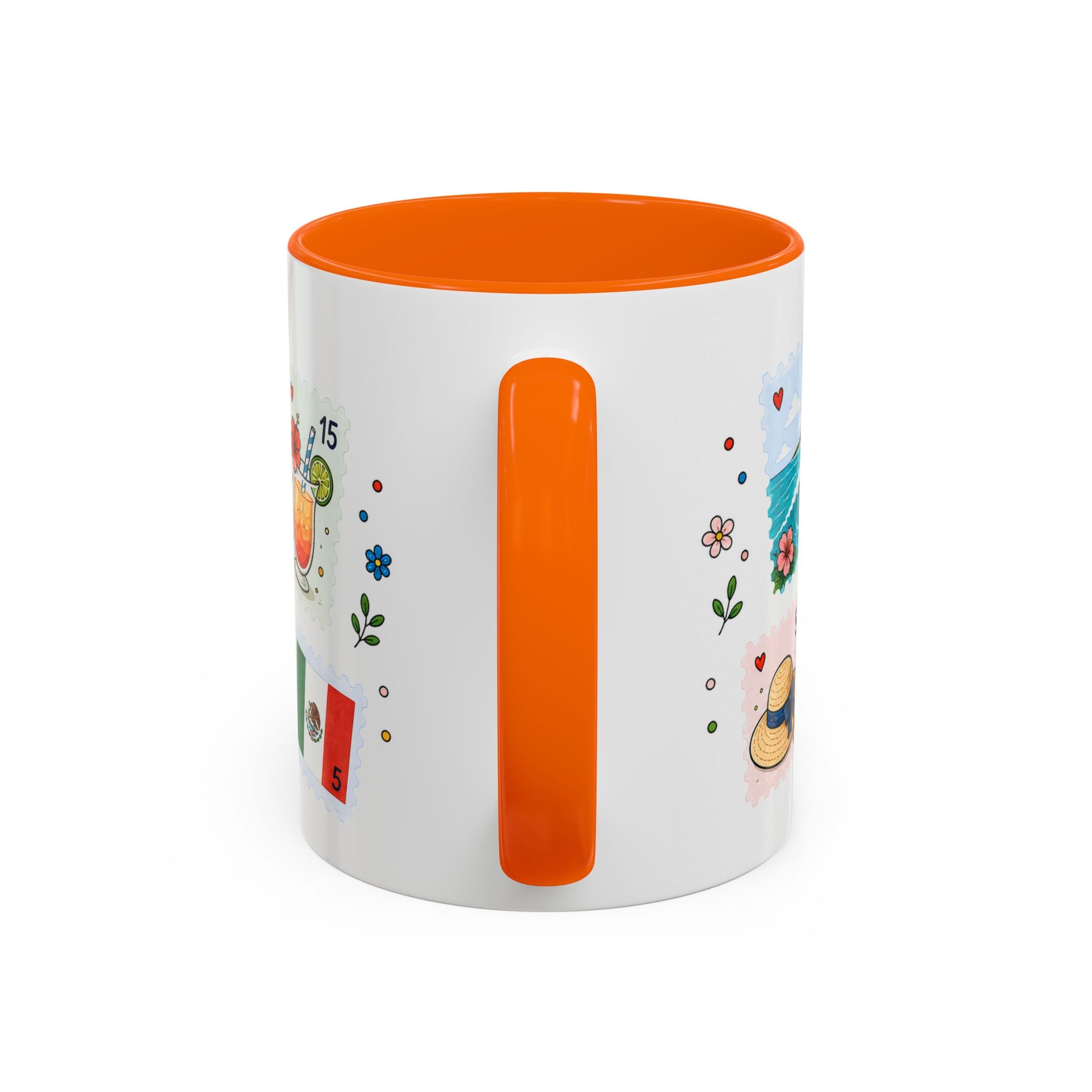 Cancun Coffee Mug | Postage Stamp Collage Mug | Travel Souvenir Accent Cup 11oz 15oz