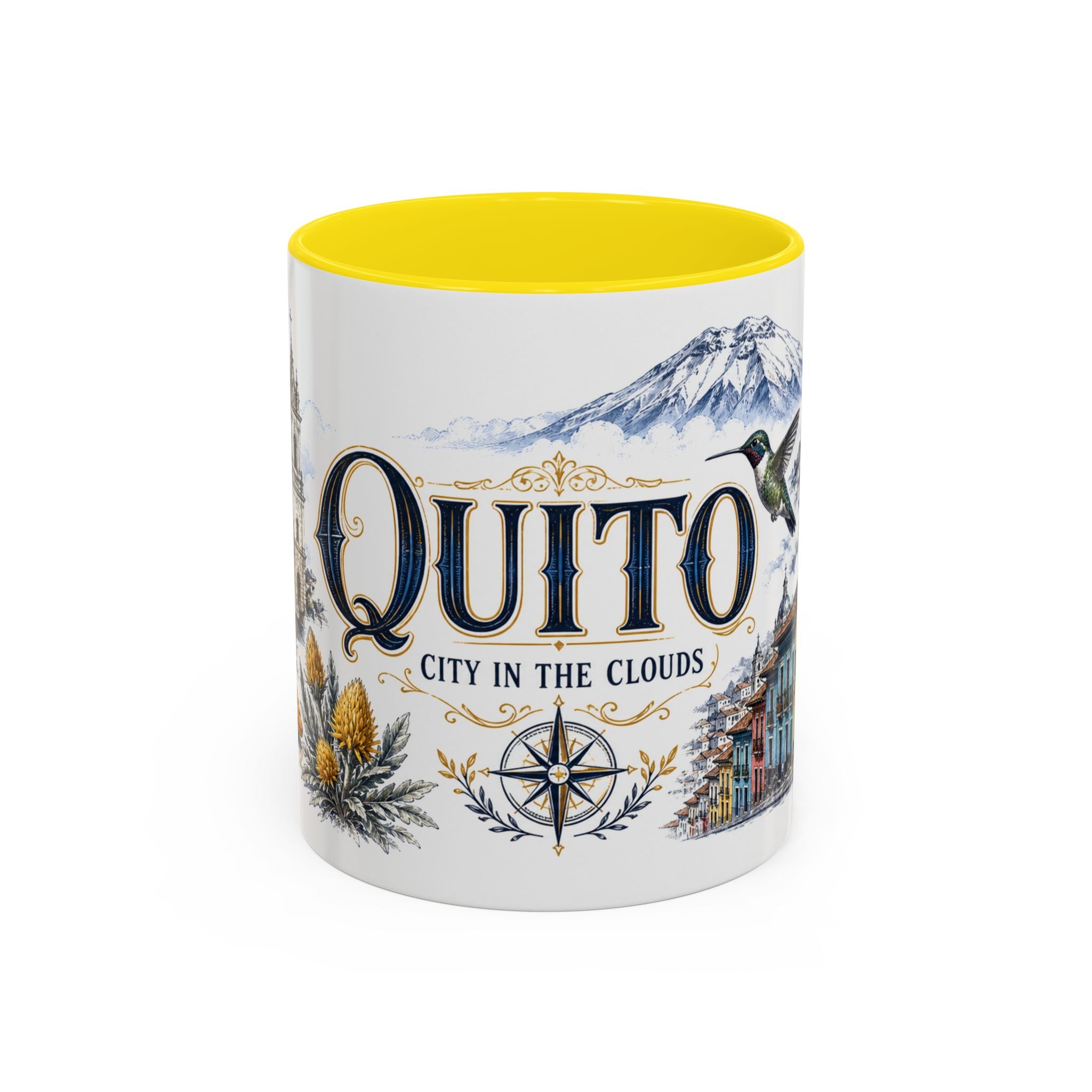 Quito Coffee Mug | Ecuador Travel Souvenir | Vintage Illustrated City Gift | 11 oz 15 oz Accent Mug