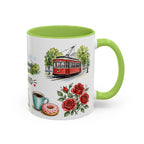 Portland Illustrated Travel Mug | City Souvenir Accent Coffee Mug | 11oz 15oz Ceramic Cup