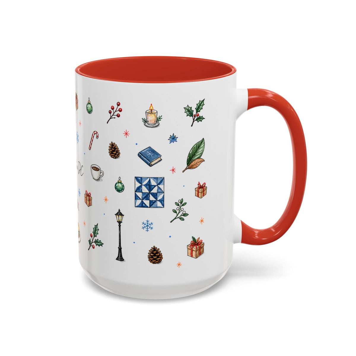 Washington DC Christmas Mug | Watercolor City Souvenir | Ceramic Coffee Cup 11oz 15oz