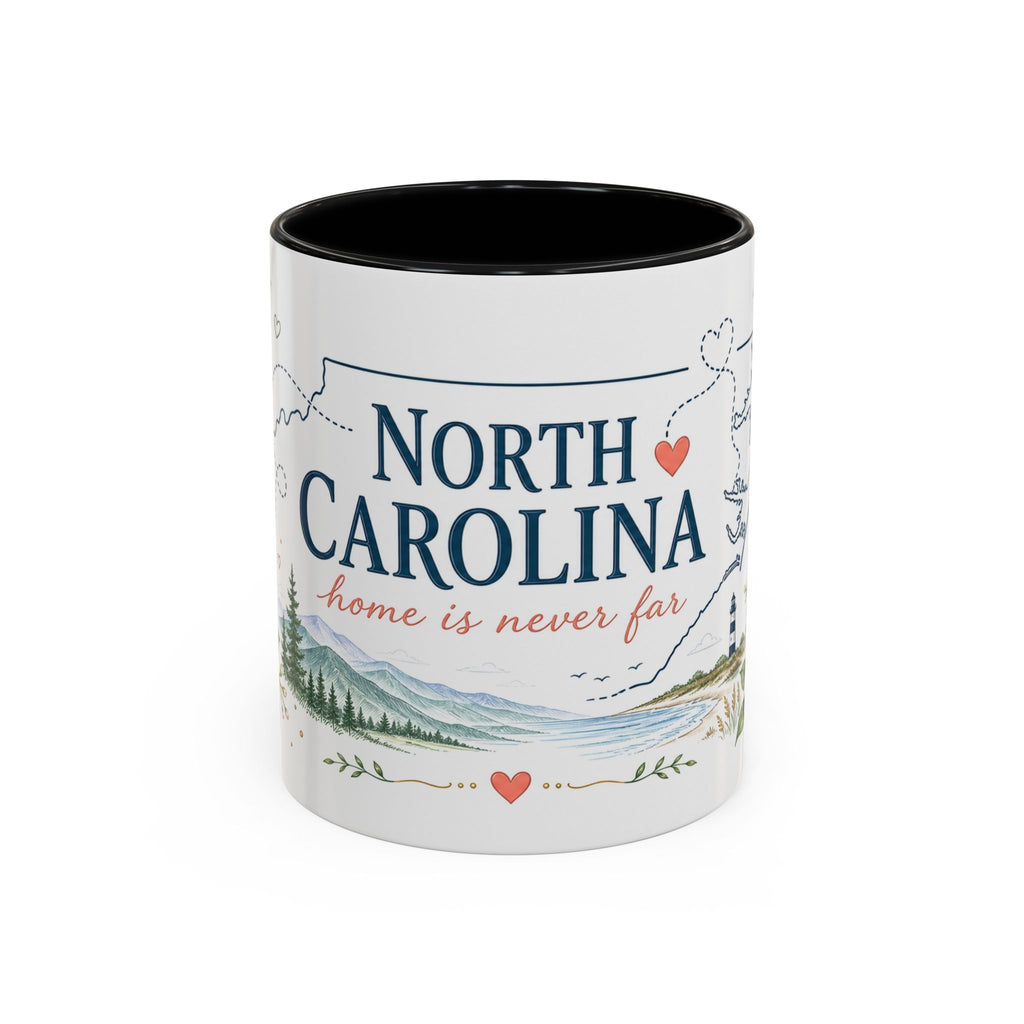 North Carolina State Map Mug | Moving Away, Homesick Gift | Botanical Accent Coffee Cup