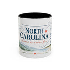 North Carolina State Map Mug | Moving Away, Homesick Gift | Botanical Accent Coffee Cup