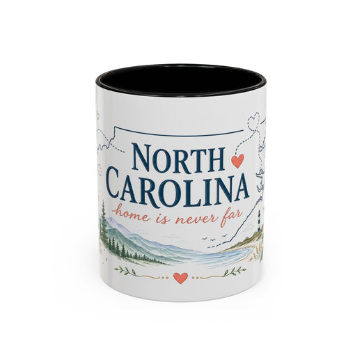 North Carolina State Map Mug | Moving Away, Homesick Gift | Botanical Accent Coffee Cup