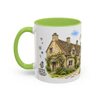 Bibury Illustrated Travel Mug | England Souvenir Accent Coffee Mug | 11oz 15oz Ceramic Cup