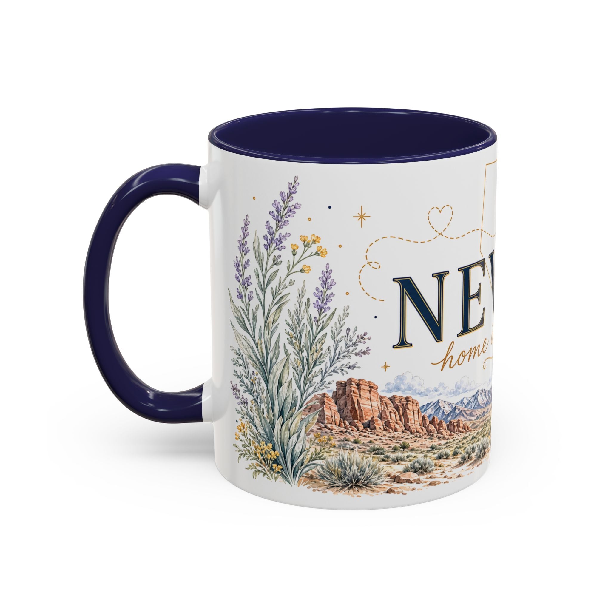 Nevada Home State Mug | Moving Away, Long Distance Friendship Gift | 11oz 15oz Accent Mug