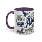 America the Beautiful Coffee Mug | Patriotic USA Gift | Accent Color Ceramic 11oz 15oz