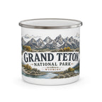 Grand Teton National Park Vintage Enamel Camping Mug | 12oz National Park Hiking Gift