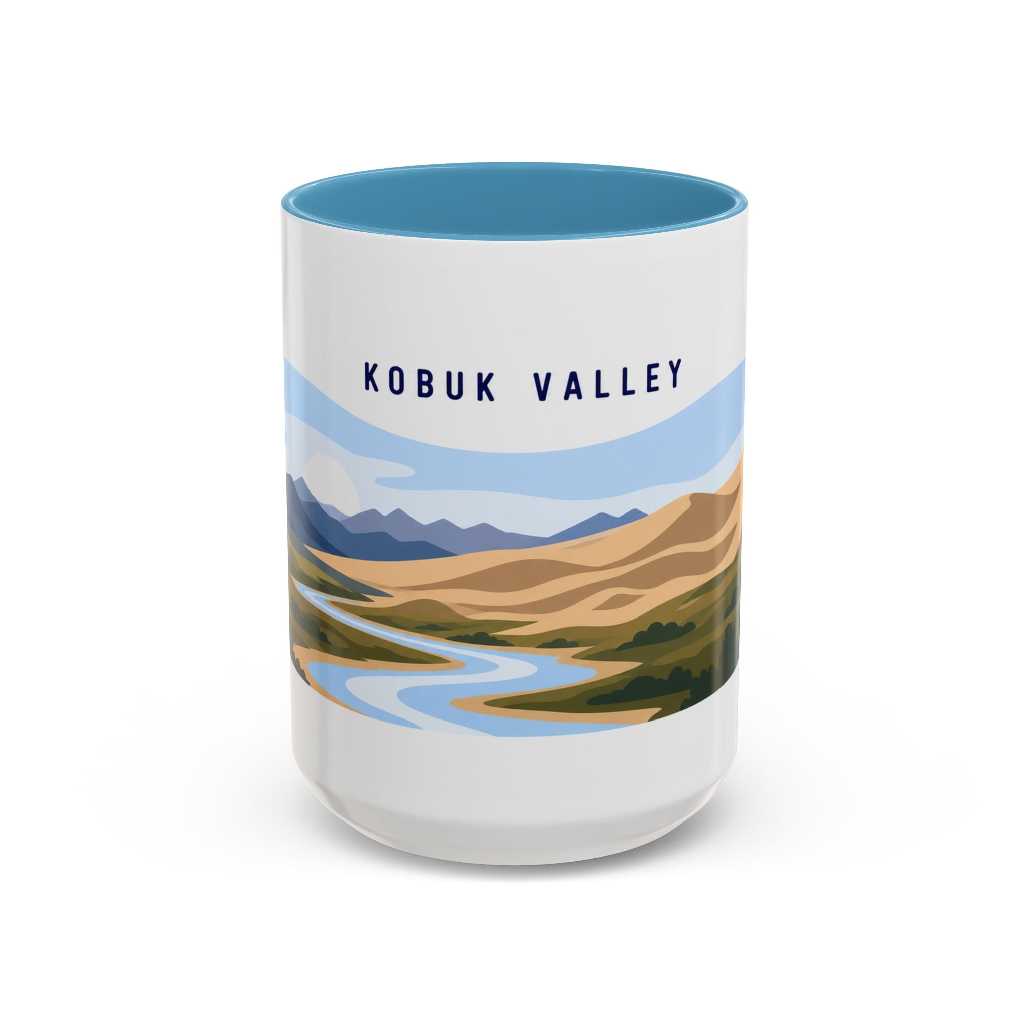 Kobuk Valley National Park Coffee Mug | Solid Color Block Park Souvenir | 11oz 15oz Accent Mug