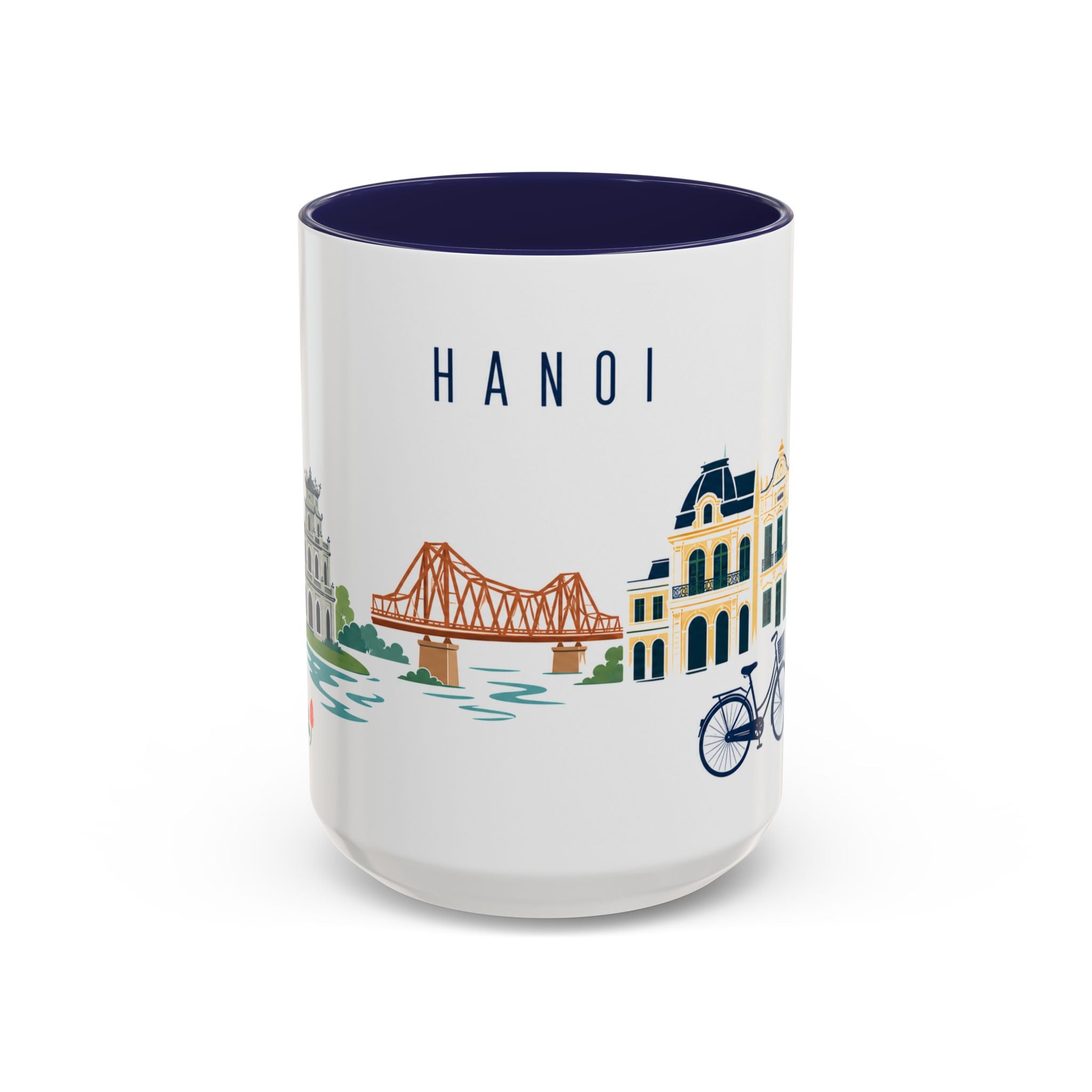 Hanoi Coffee Mug | Vietnam Travel Souvenir | Porcelain Decal City Gift | 11oz 15oz Accent Mug