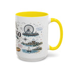 Chicago Coffee Mug | Illinois Souvenir City Gift | Accent Color Ceramic 11oz 15oz