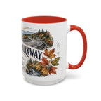 Blue Ridge Parkway Mug, Appalachia Travel Souvenir, Bucket List Gift, Accent Ceramic Coffee Mug 11oz 15oz