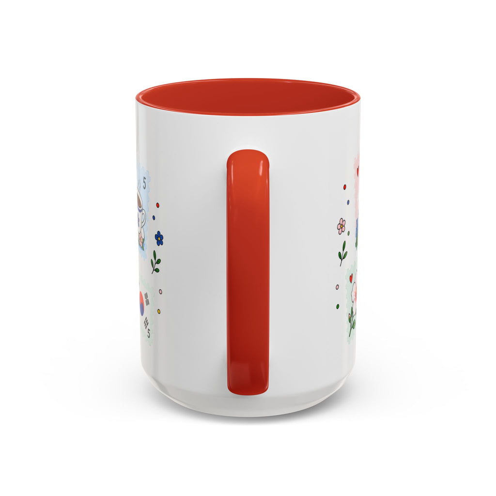 Seoul Coffee Mug | Postage Stamp Collage Mug | Travel Souvenir Accent Cup 11oz 15oz