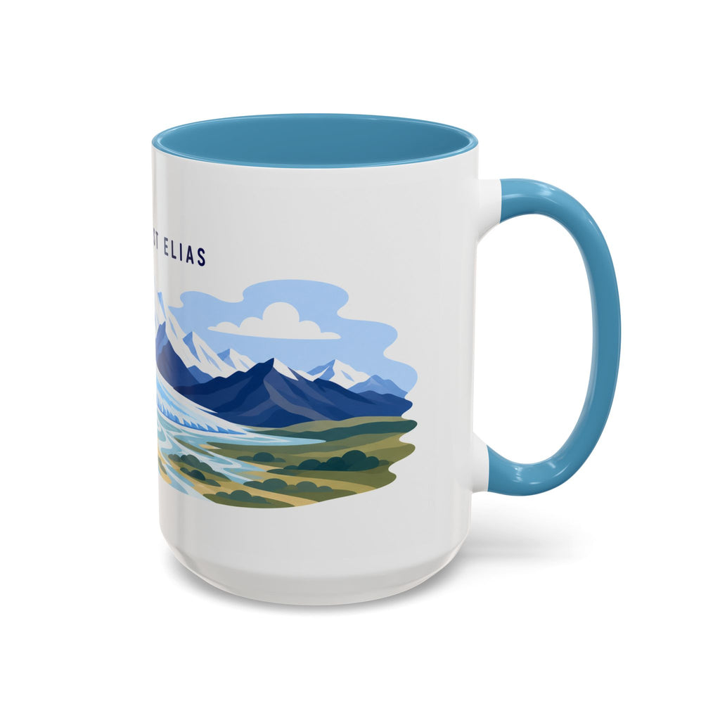 Wrangell-St. Elias National Park Coffee Mug | Solid Color Block Park Souvenir | 11oz 15oz Accent Mug