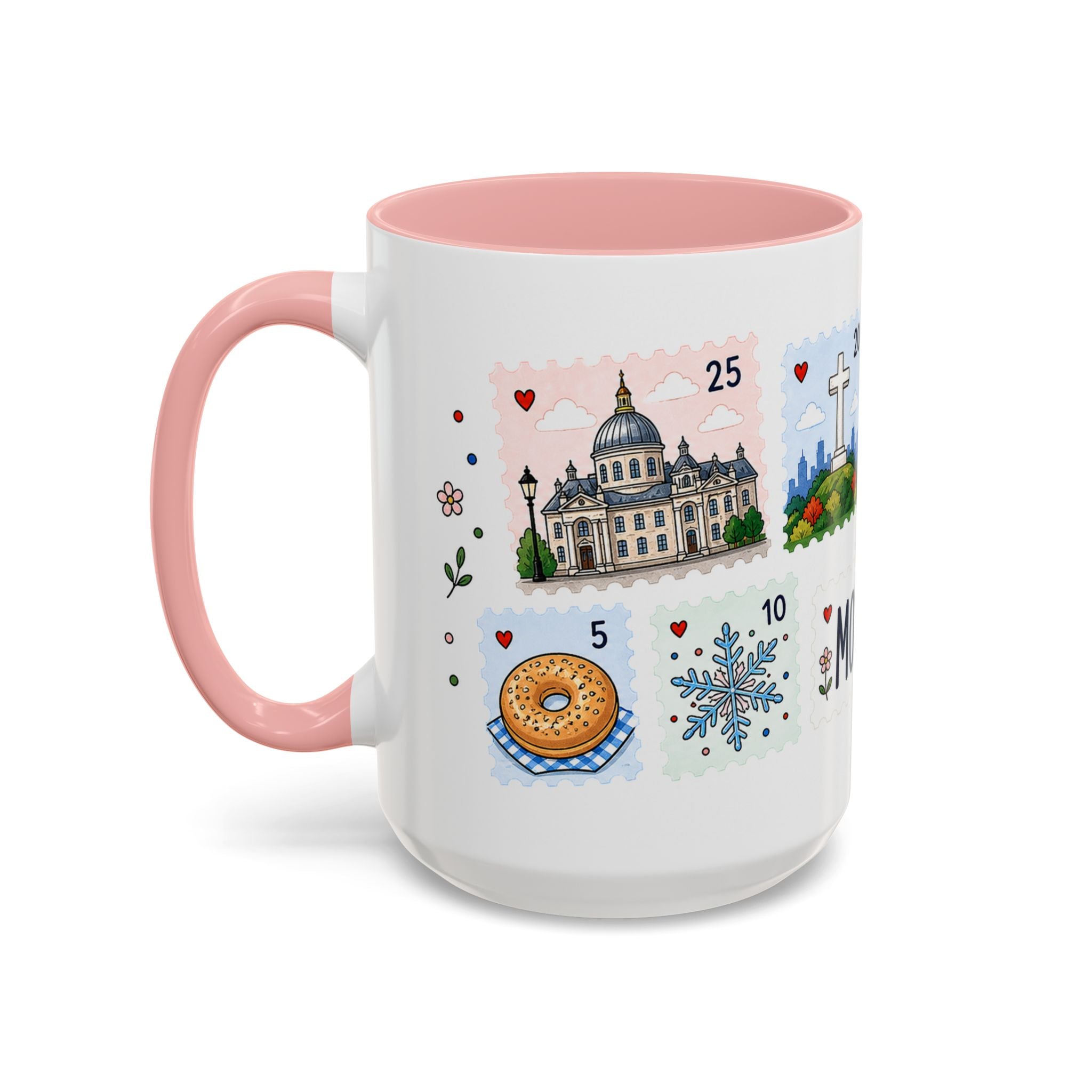 Montreal Coffee Mug | Postage Stamp Collage Mug | Travel Souvenir Accent Cup 11oz 15oz