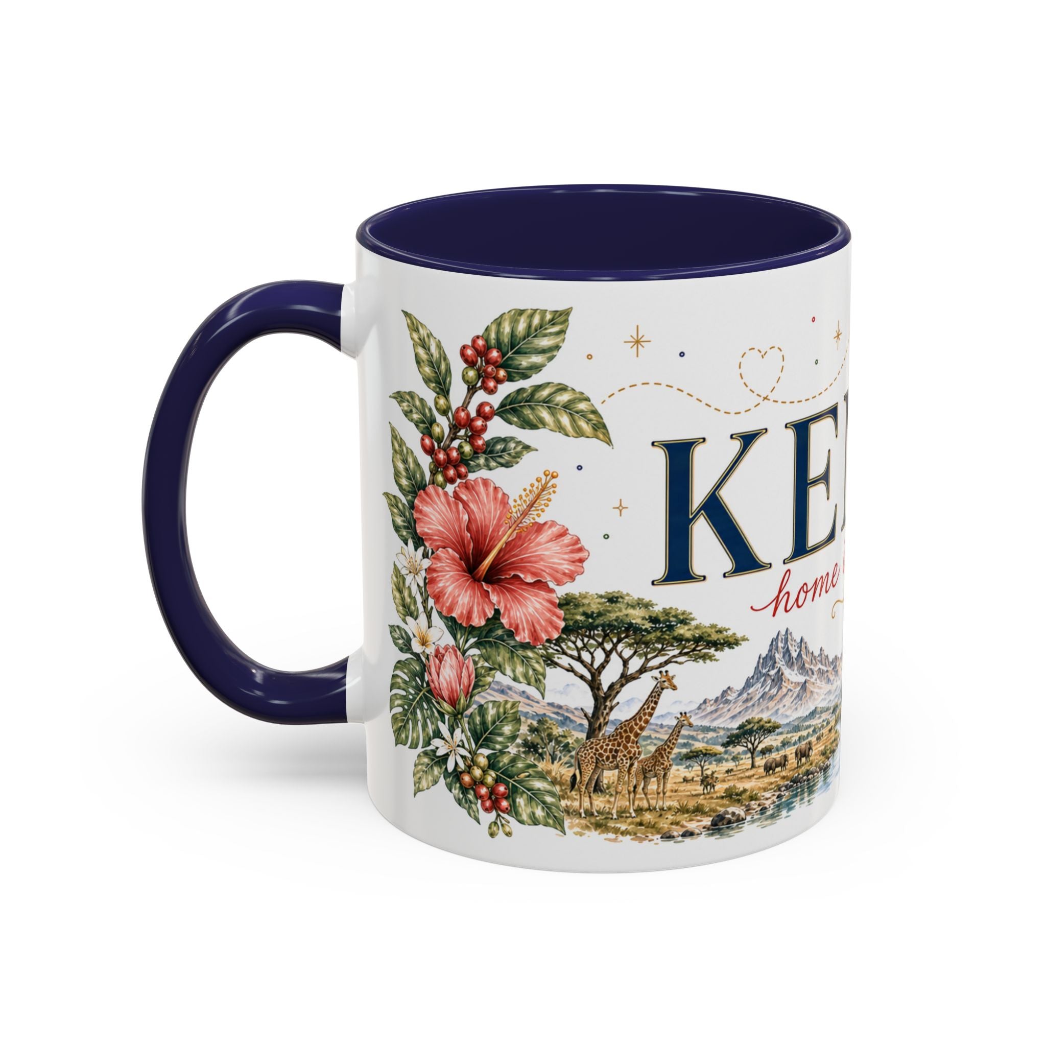 Kenya Home Country Mug | Moving Away Gift | Long Distance Friendship | 11 oz 15 oz Accent Mug