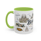 Barcelona Coffee Mug | Spain Souvenir Travel Gift | Accent Color Ceramic 11oz 15oz