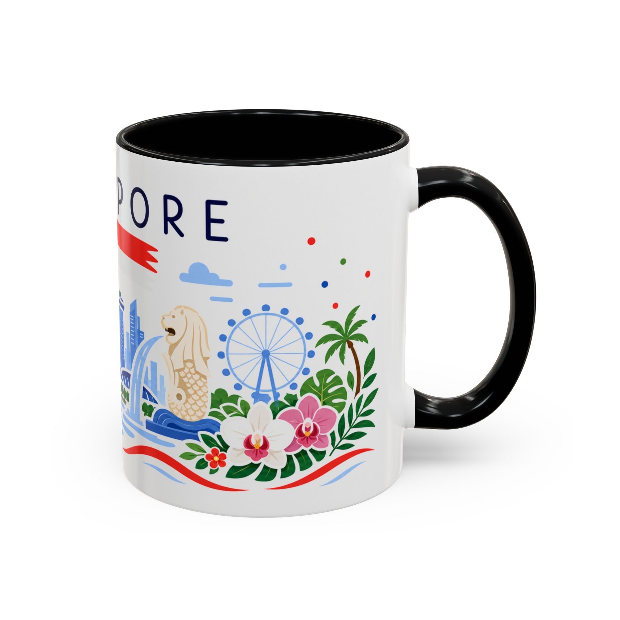 Singapore Coffee Mug | Travel Souvenir Accent Mug | Country Gift Ceramic Cup 11oz 15oz
