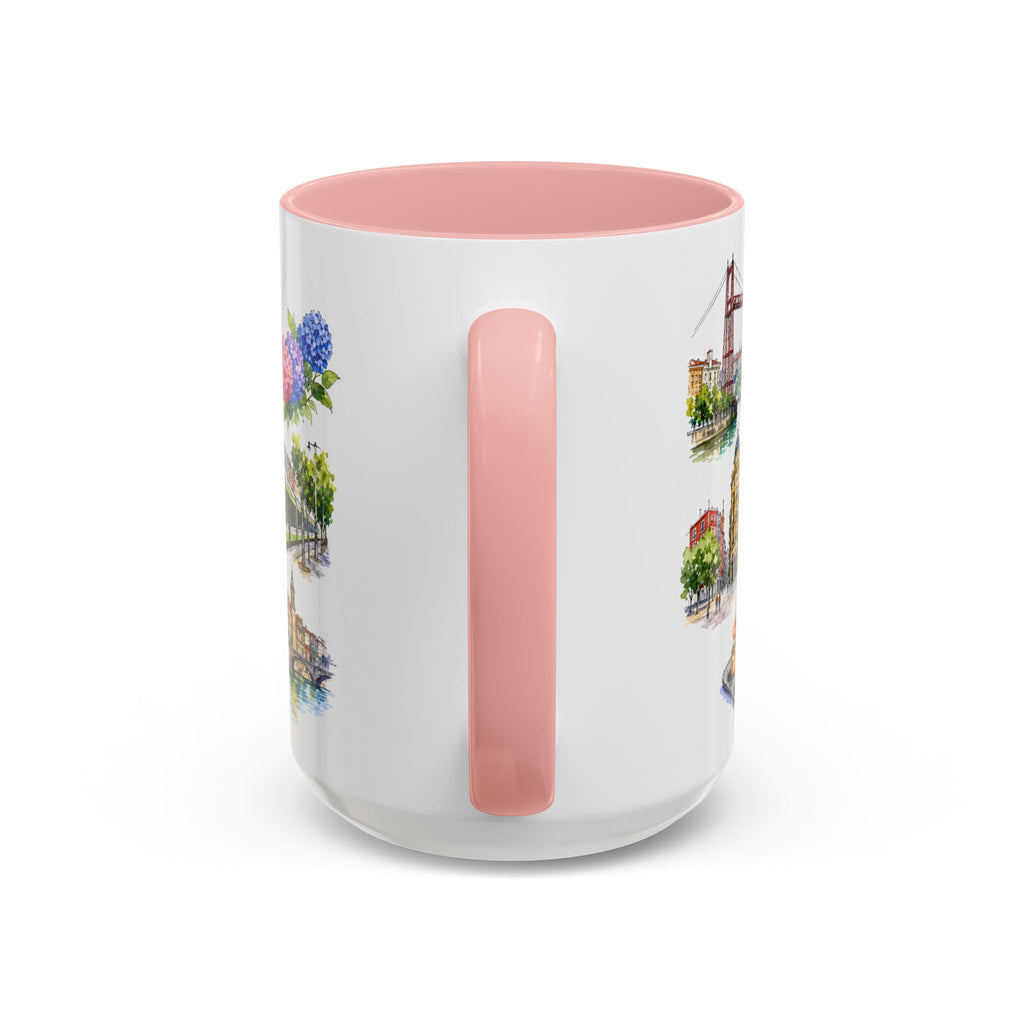 Bilbao Illustrated Travel Mug | City Souvenir Accent Coffee Mug | 11oz 15oz Ceramic Cup