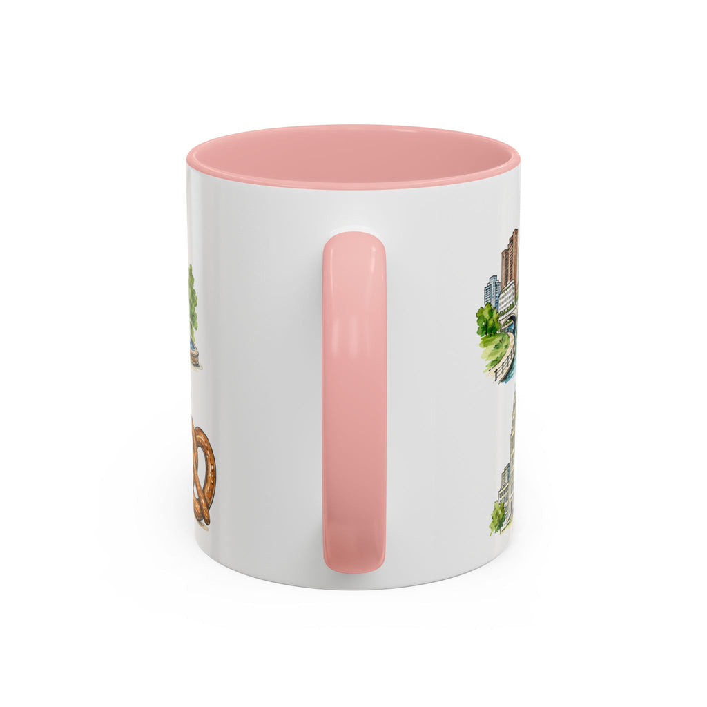 Columbus Illustrated Travel Mug | City Souvenir Accent Coffee Mug | 11oz 15oz Ceramic Cup