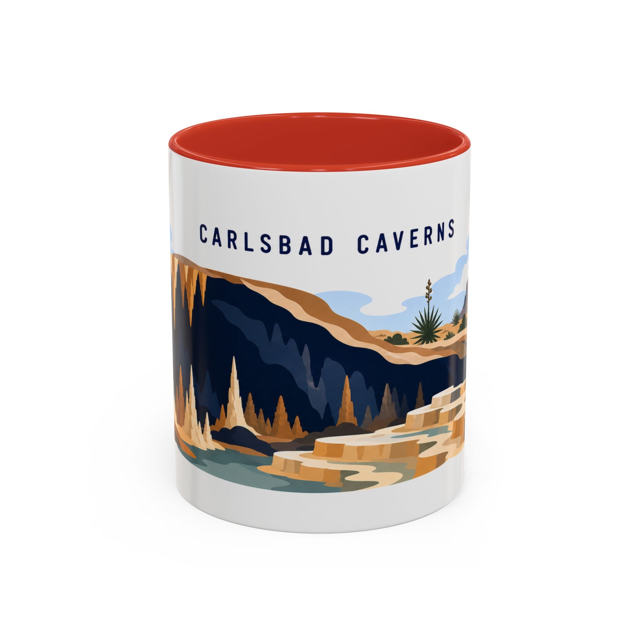 Carlsbad Caverns National Park Coffee Mug | Solid Color Block Park Souvenir | 11oz 15oz Accent Mug