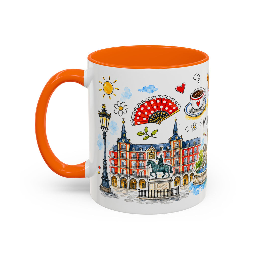 Madrid Travel Mug | European City Souvenir Accent Coffee Mug | 11oz 15oz Ceramic Cup