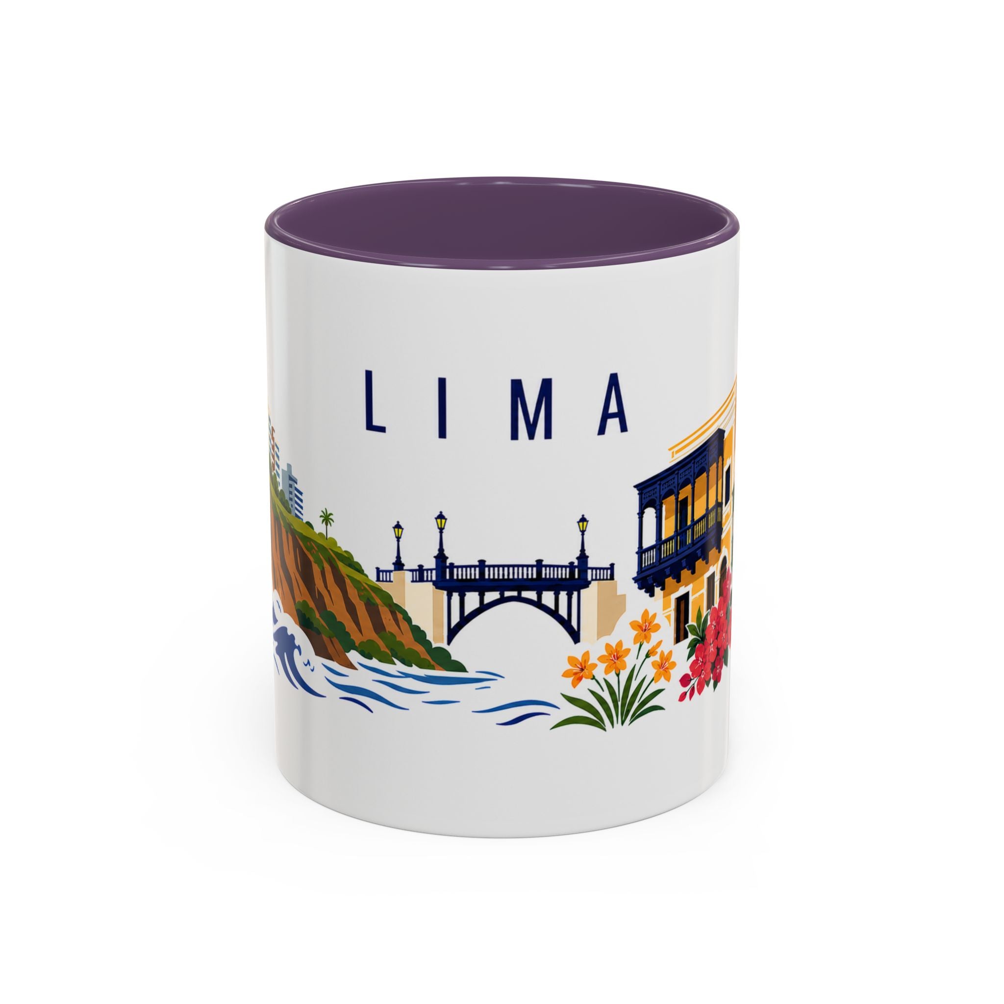 Lima Coffee Mug | Peru Travel Souvenir | Porcelain Decal City Gift | 11oz 15oz Accent Mug