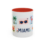 Miami Coffee Mug | Postage Stamp Collage Mug | Travel Souvenir Accent Cup 11oz 15oz