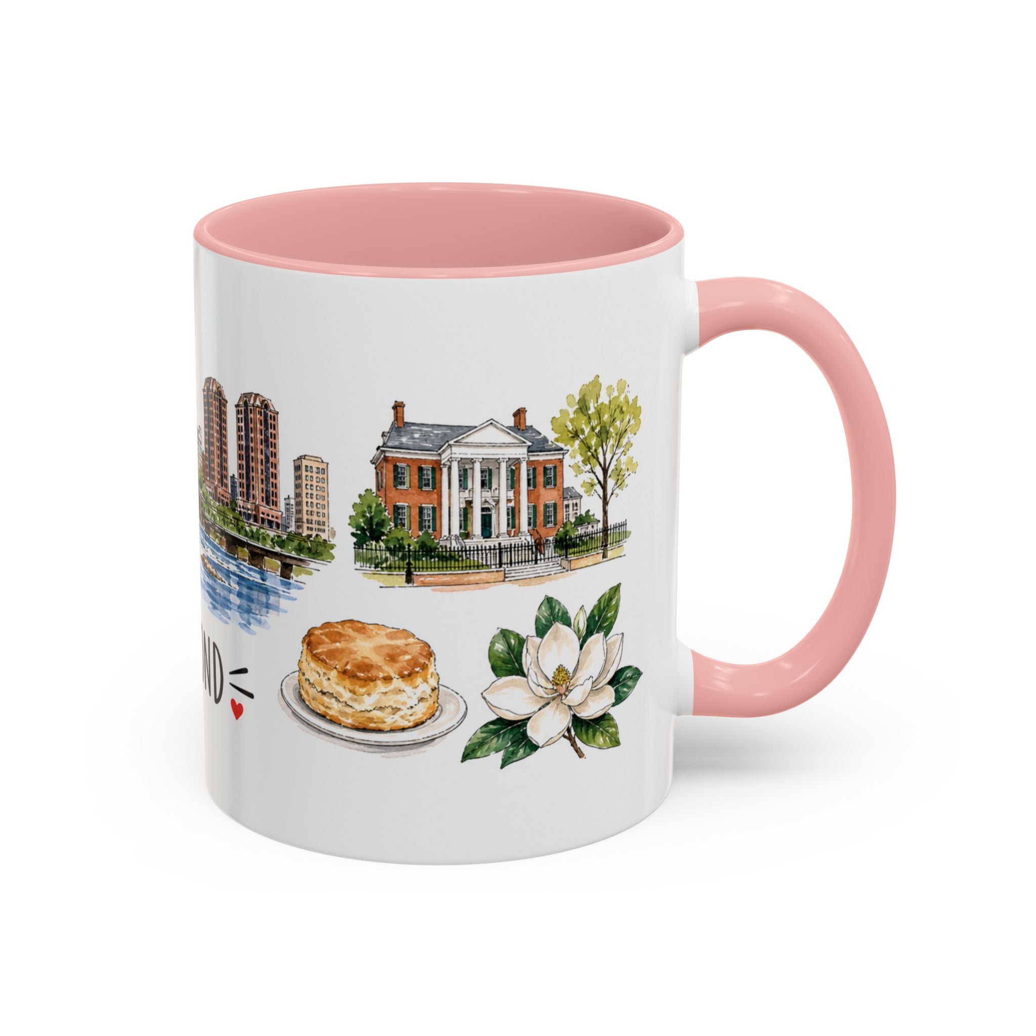 Richmond Illustrated Travel Mug | City Souvenir Accent Coffee Mug | 11oz 15oz Ceramic Cup