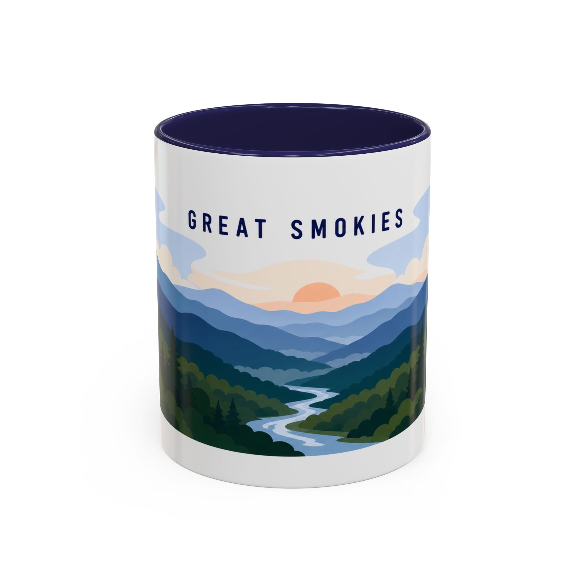 Great Smoky Mountains National Park Coffee Mug | Solid Color Block Park Souvenir | 11oz 15oz Accent Mug