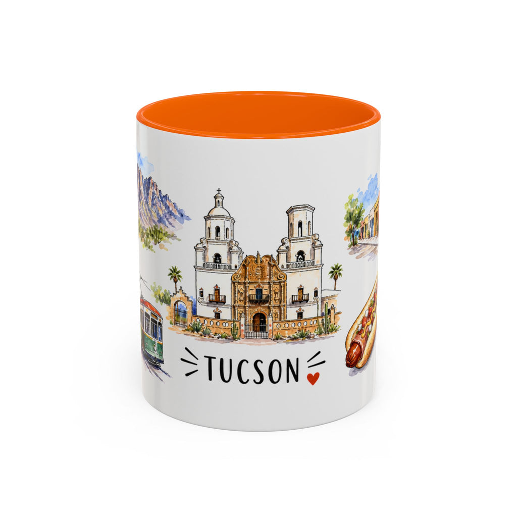 Tucson Illustrated Travel Mug | City Souvenir Accent Coffee Mug | 11oz 15oz Ceramic Cup