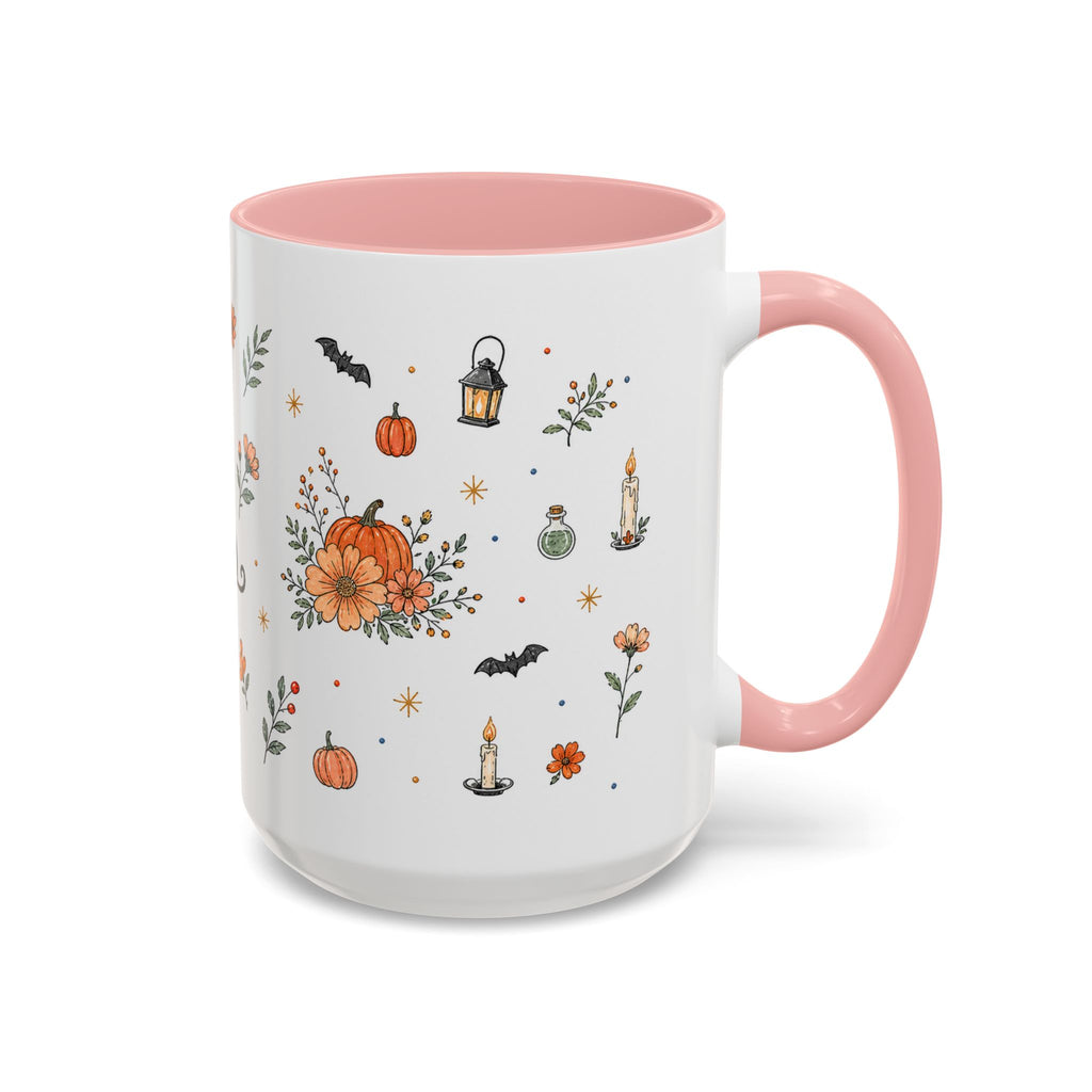 Black Cat Halloween Mug | Pumpkin Moon Watercolor Gift | Spooky Accent Cup 11oz 15oz