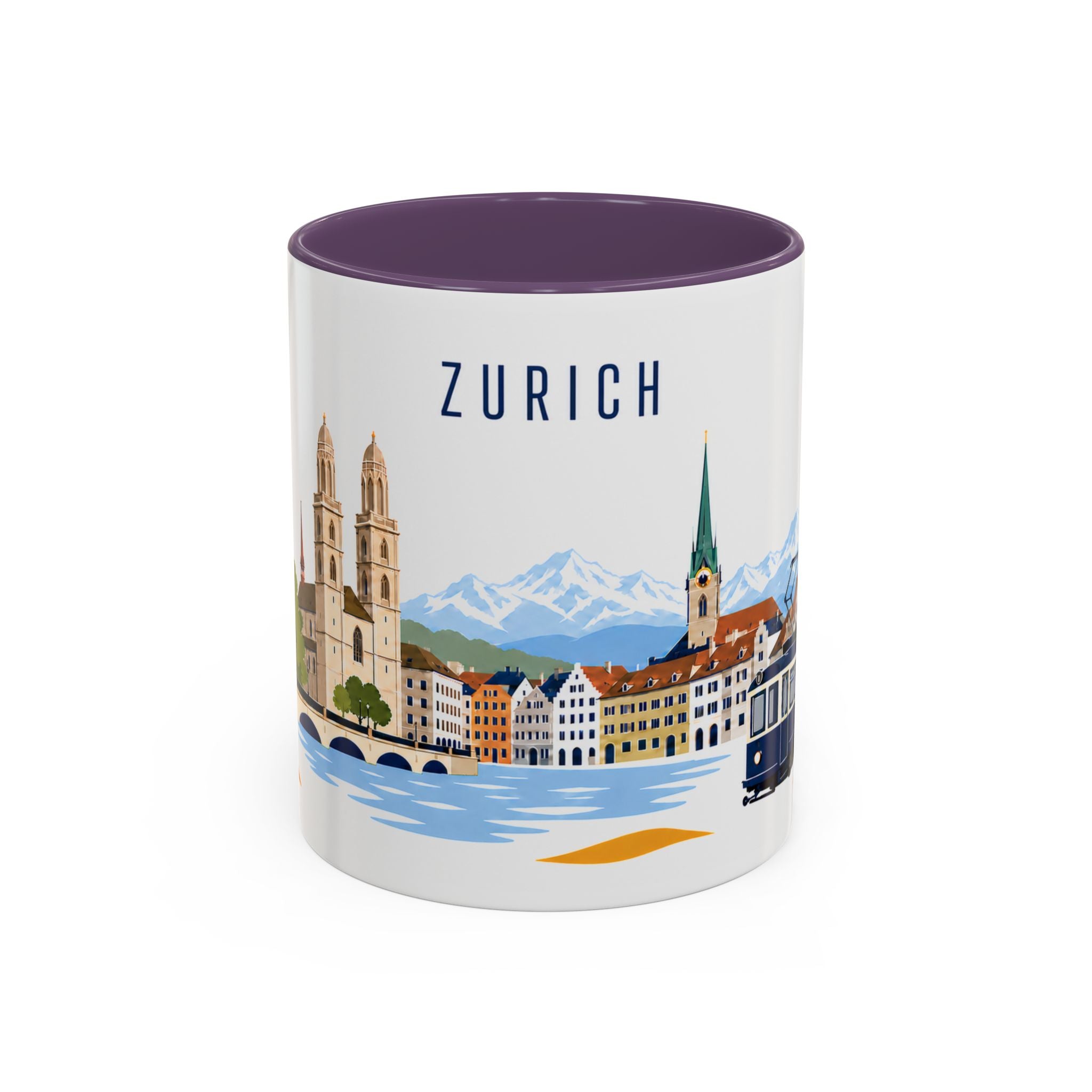 Zurich Coffee Mug | Switzerland Travel Souvenir | Porcelain Decal City Gift | 11oz 15oz Accent Mug