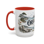 Oregon Coast Mug, Pacific Northwest Travel Souvenir, Bucket List Gift, Accent Ceramic Coffee Mug 11oz 15oz